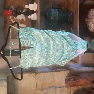 NWT Catherine Malandrino Draped One-Piece Swimsuit. Size L